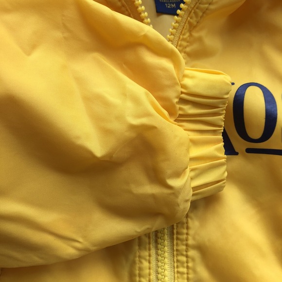 Oshkosh Infant Yellow/Navy Blue Logo Nylon Zip Windbreaker Jacket 12M - Picture 4 of 10